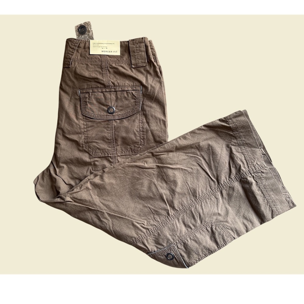 NWT Eddie Bauer Mercer Fit Cargo Capri Pants‎ Brown Women Size 6 Cotton Lycra